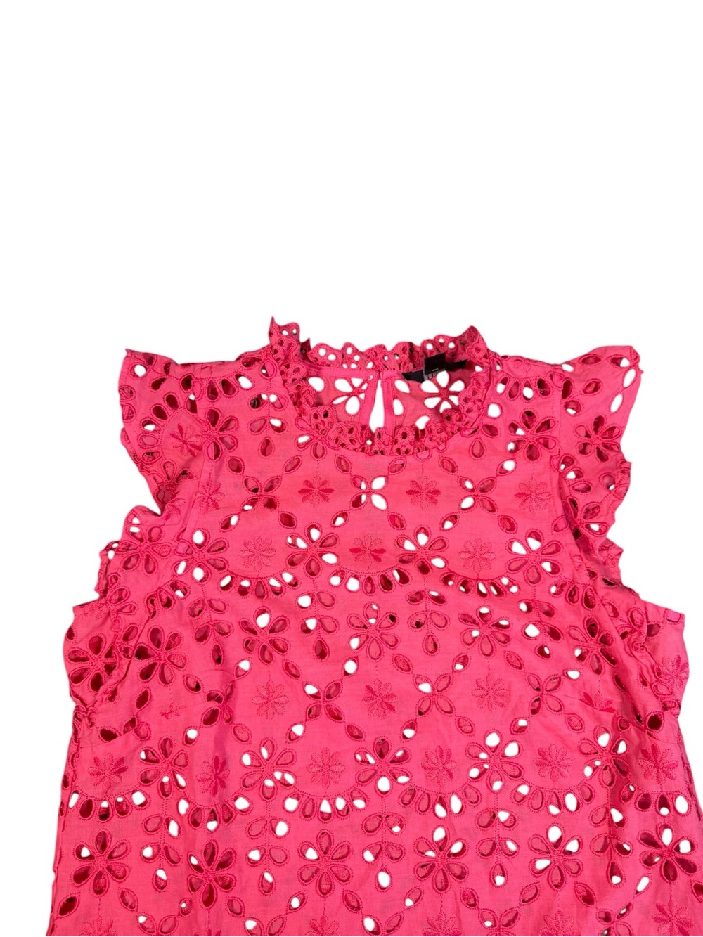 J. Crew Hot Pink Eyelet Lace Sleeveless Top - Picture 5 of 11